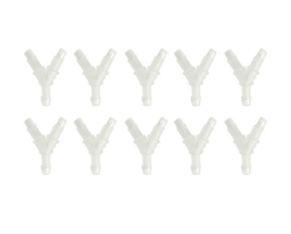 Imagen de Y Tube Fitting ID Tubing 6.4MM Nylon White (20 pcs)