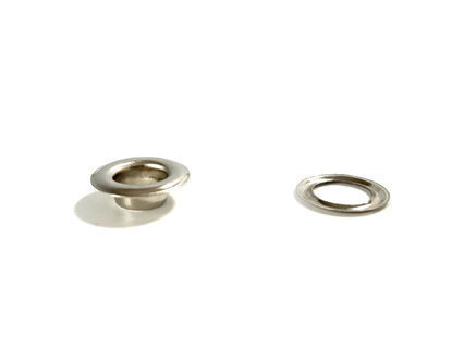 Picture of Nickel-plated Iron Grommets with Washers (500 pcs) - for Handheld Punch Tool