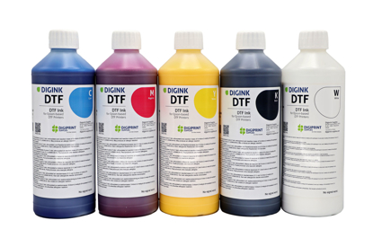 Picture of DIGINK DTF  Ink  - Set 4 colours + 3 x White (1l bottle)