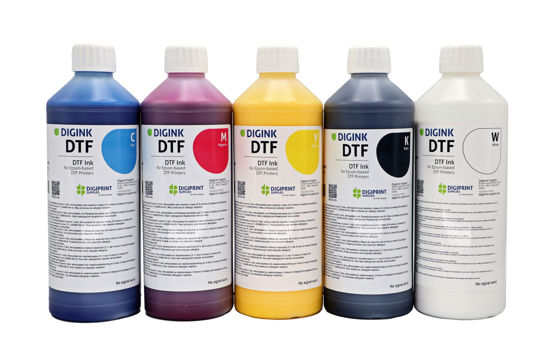 Picture of DIGINK DTF  Ink  - Set 4 colours + 3 x White (1l bottle)