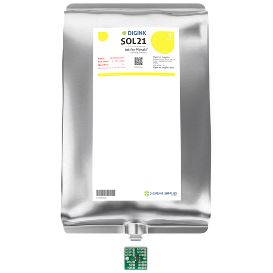 Picture of DIGINK SOL21 Yellow (2000ml bag) - INDIS21YE2