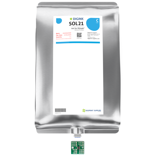 Imagen de DIGINK SOL21 Cyan (2000ml bag) - INDIS21CY2