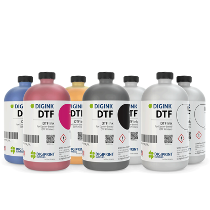 Picture of DIGINK DTF  Ink  - Set 4 colours + 3 x White (500ml bottle)