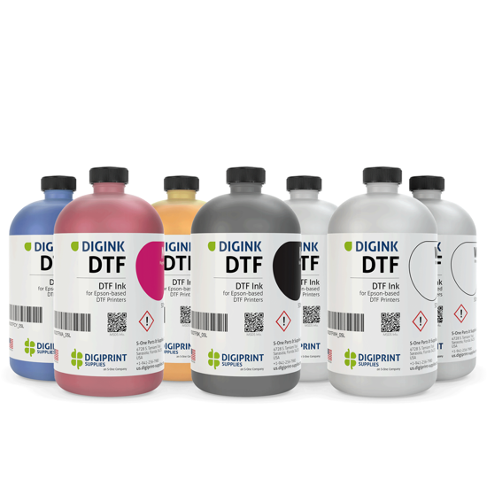 Imagen de DIGINK DTF  Ink  - Set 4 colours + 3 x White (500ml bottle)